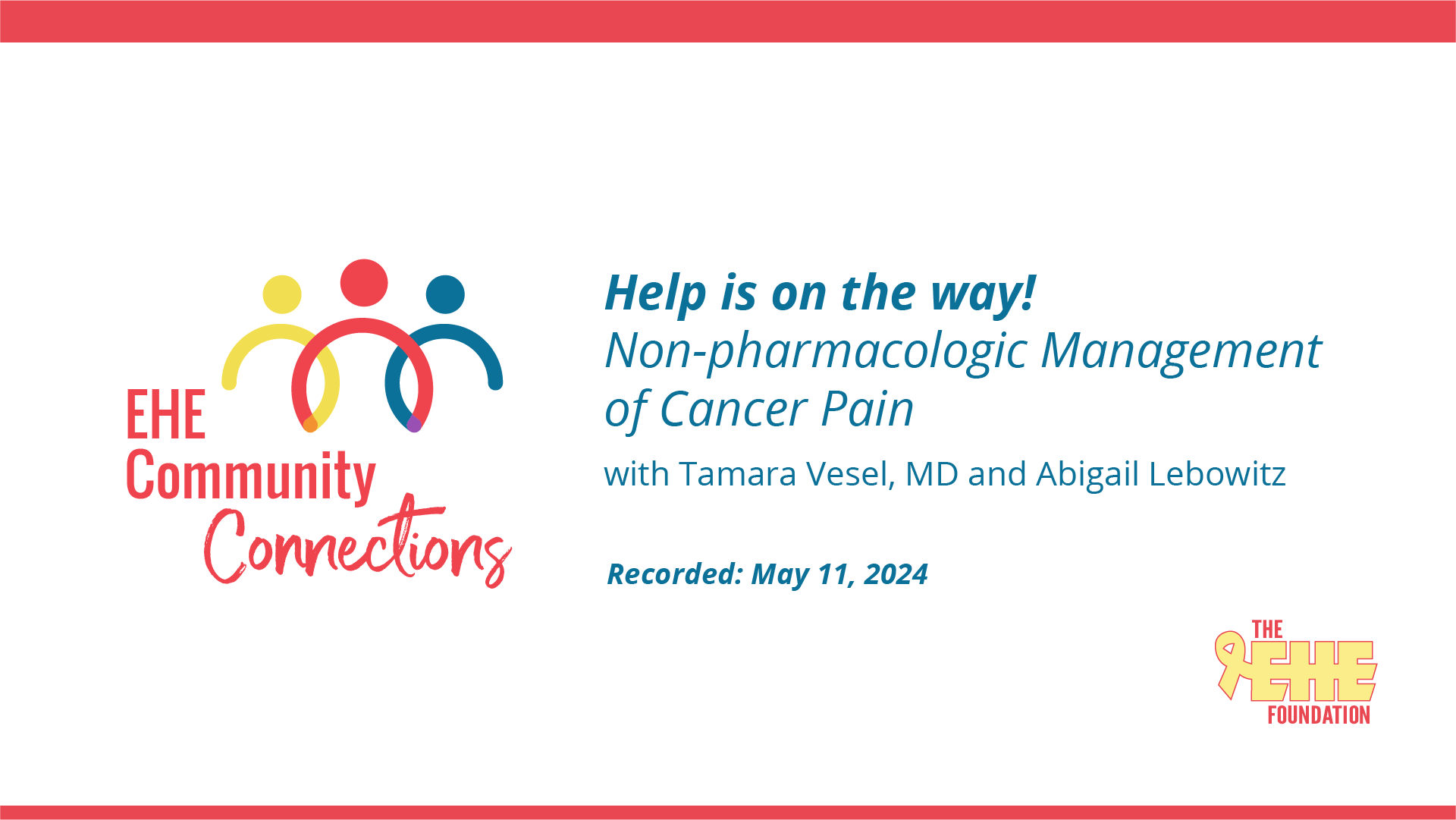 Help is on the way! Non-pharmacologic Management of Cancer Pain