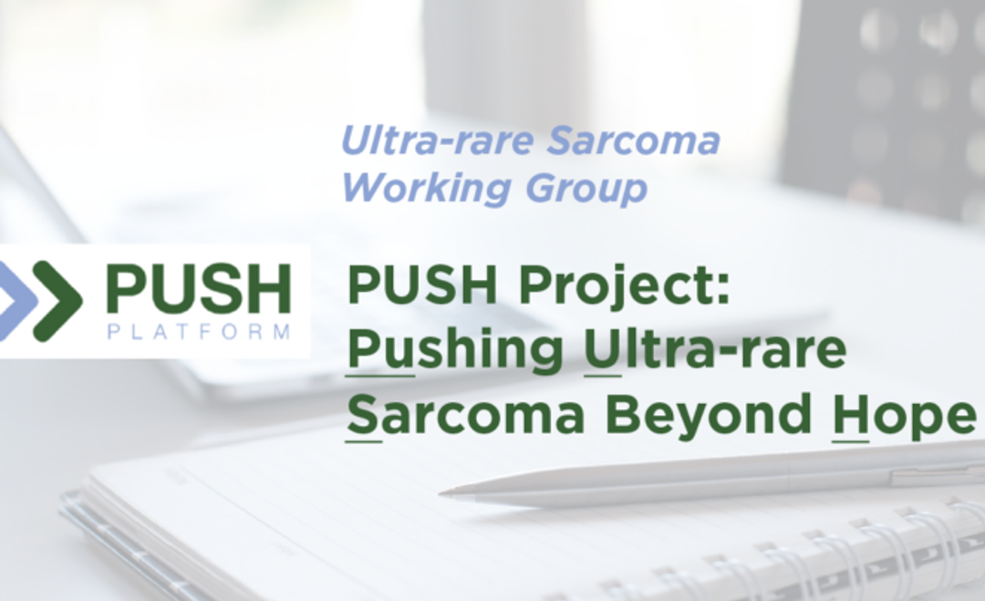 A graphic that reads: PUSH Project: Pushing Ultra-rare Sarcoma Beyond Hope