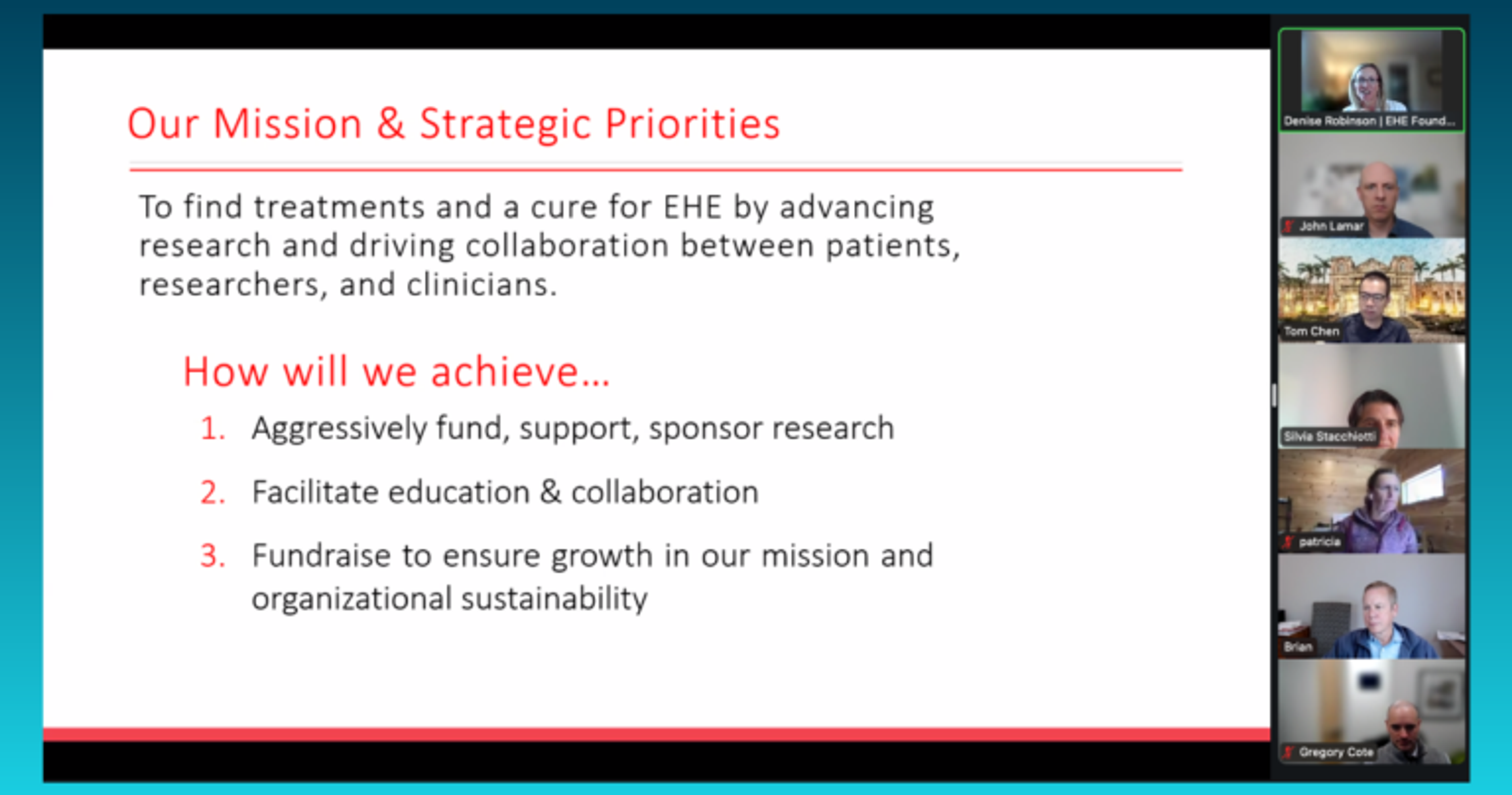 A screenshot from the virtual presentation