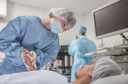 doctor with patient before a procedure
