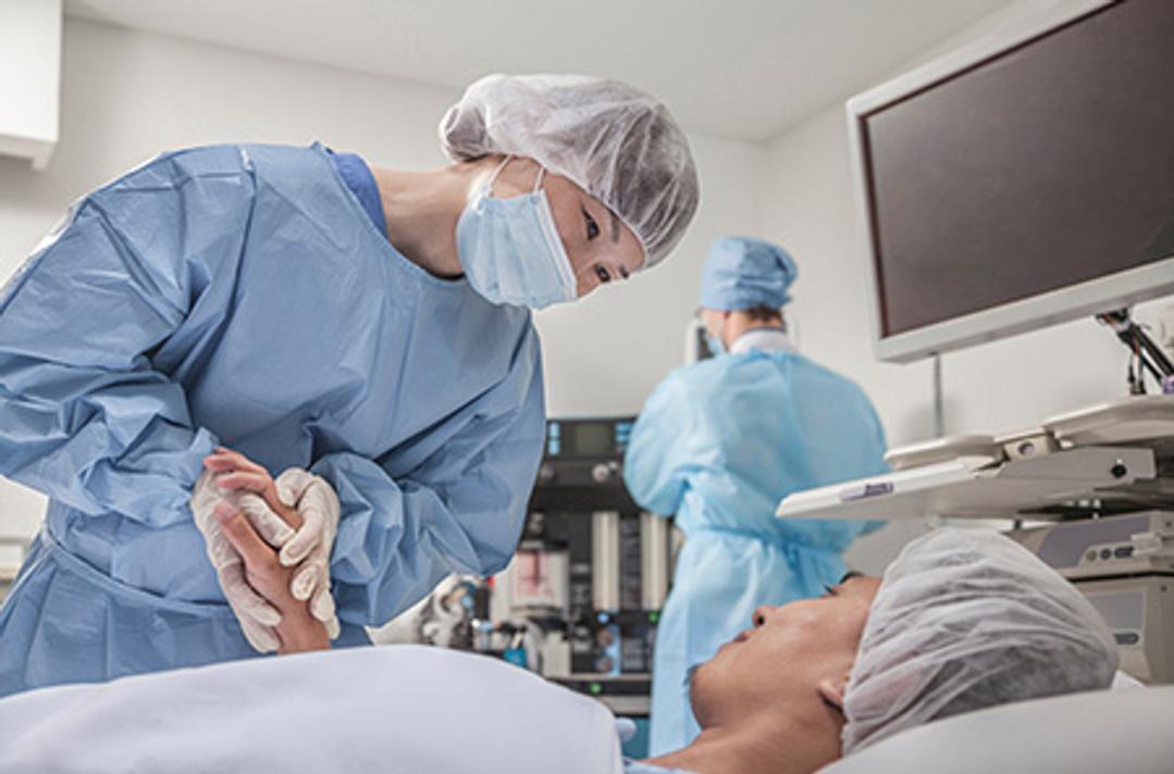 doctor with patient before a procedure