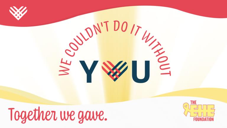 A graphic that reads: We couldn't do it without you.