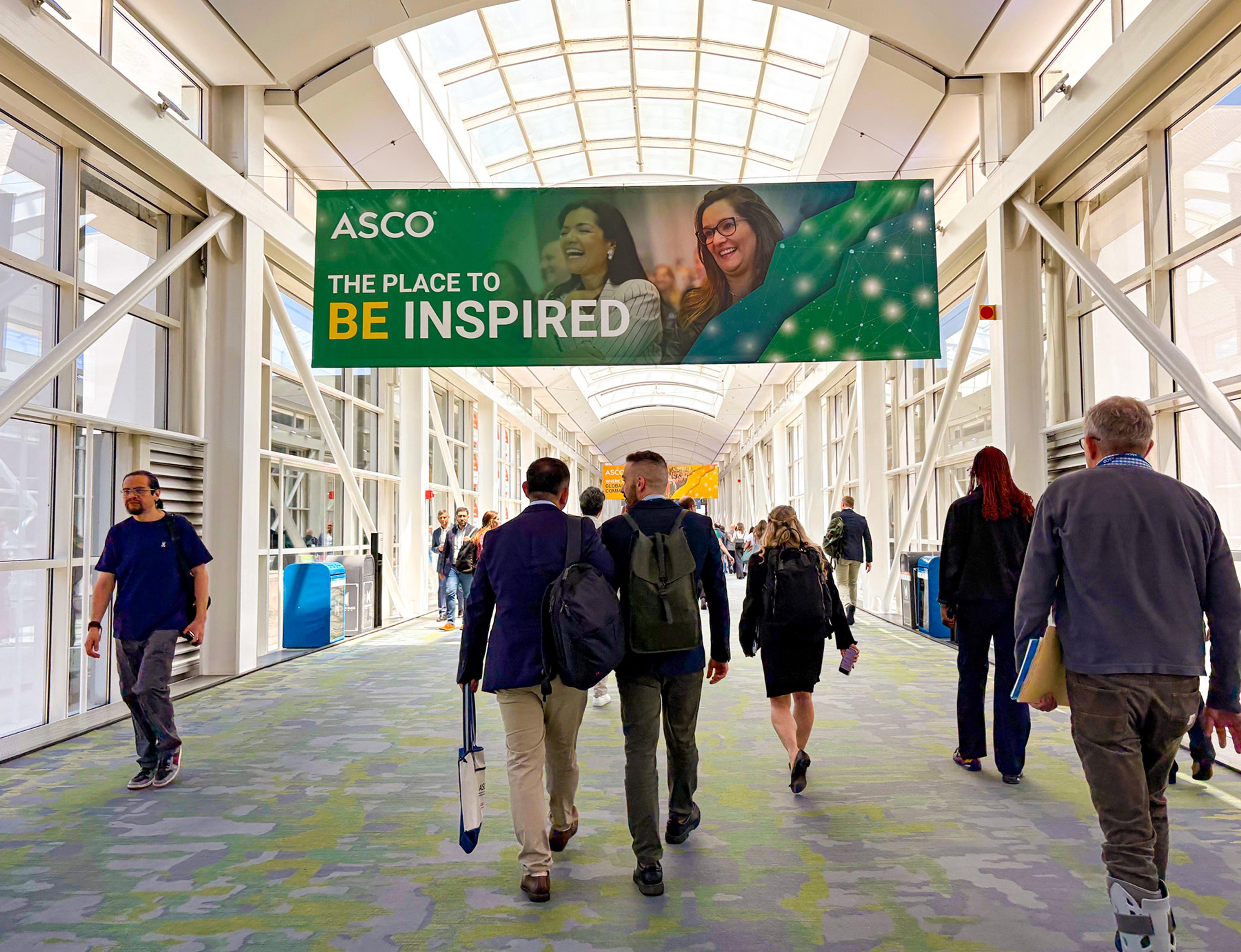 Be Inspired banner hanging over ASCO hallway