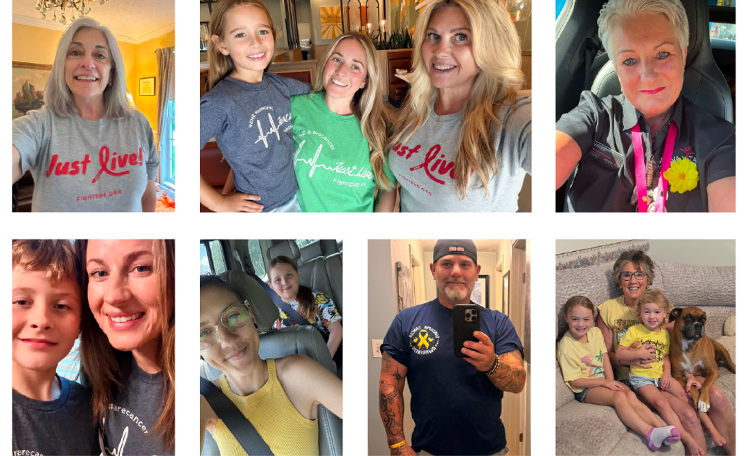 A collage of photos featuring survivors