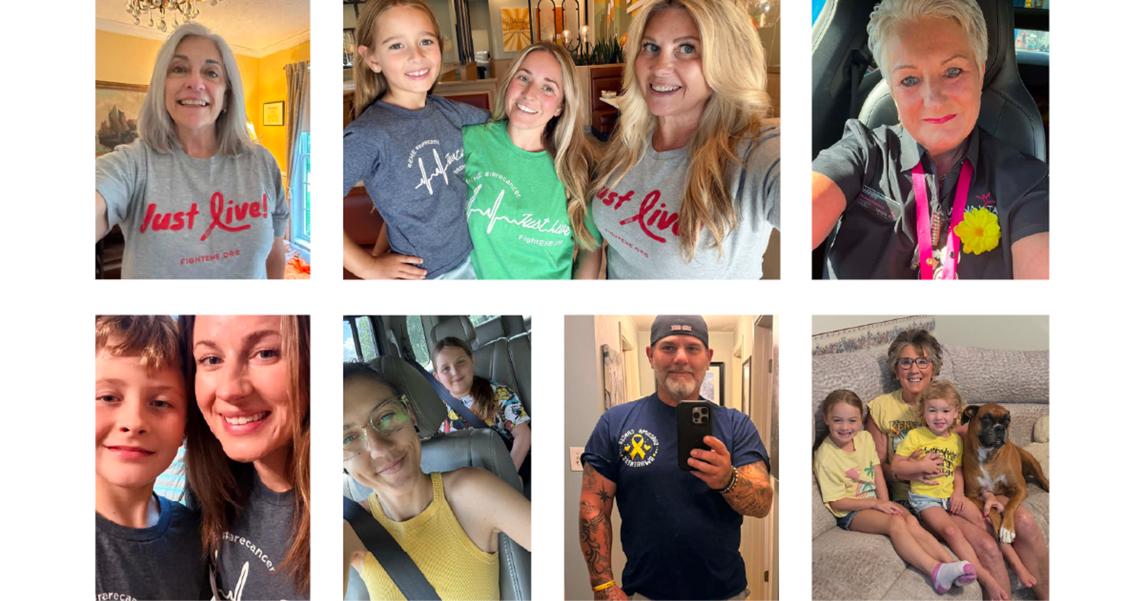 A collage of photos featuring survivors