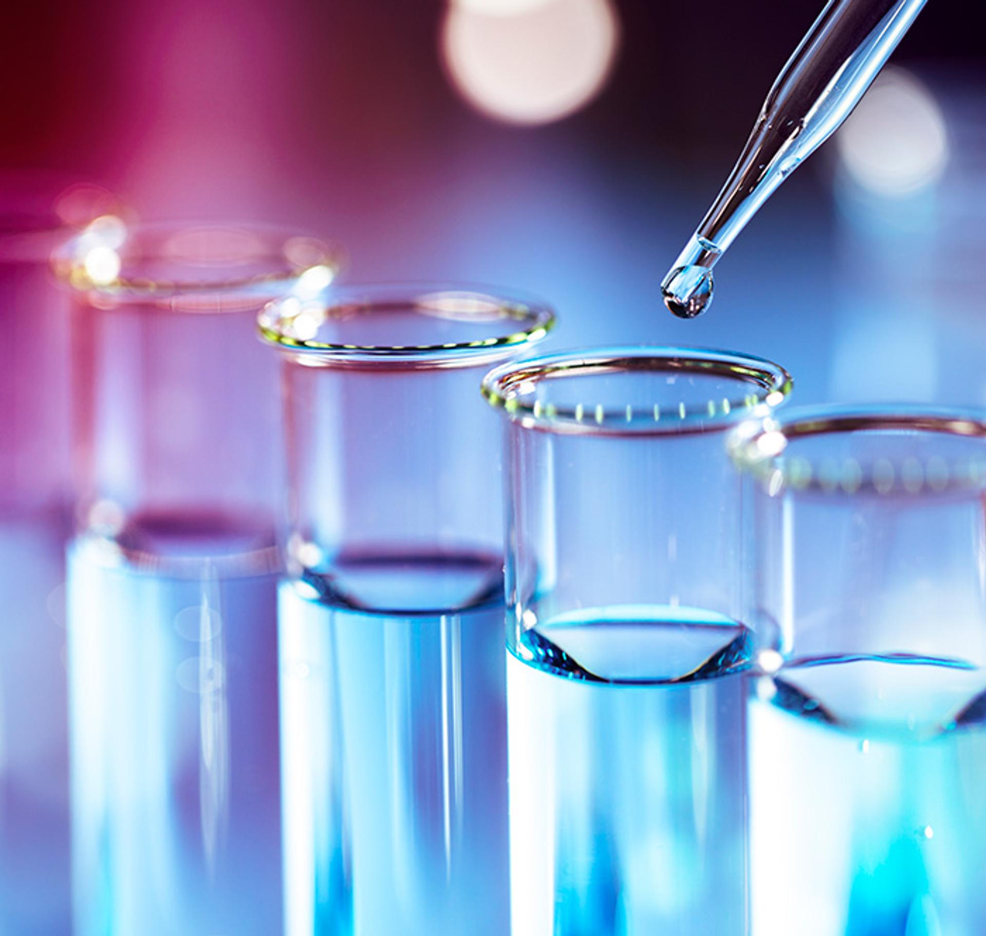 test tubes and pipette