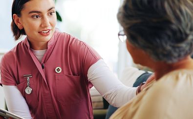 woman meeting with care planner