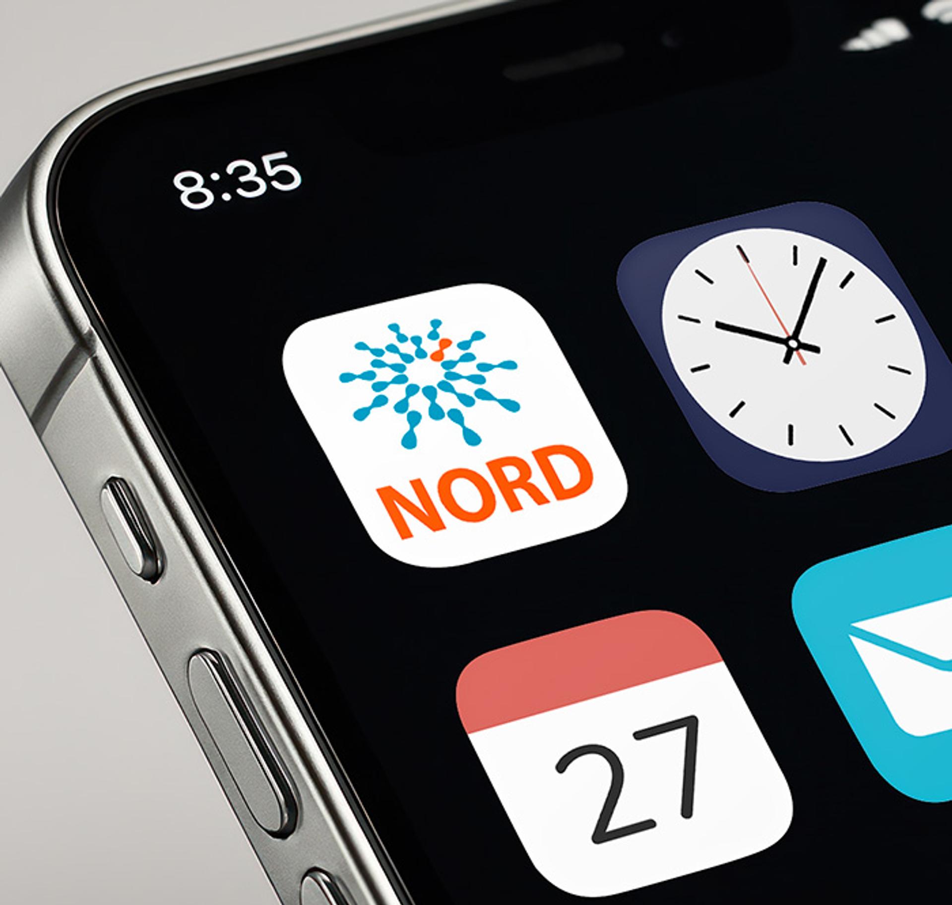 iphone showing NORD app icon