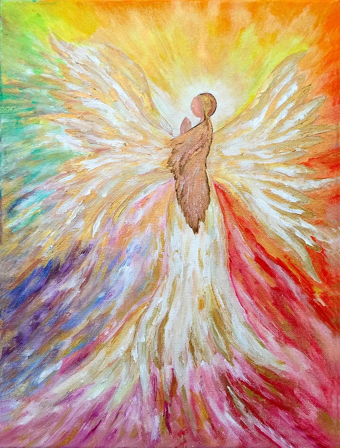 colorful painting of an angel
