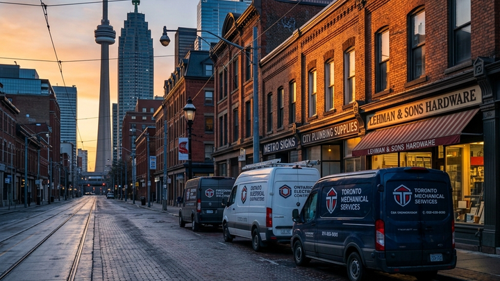 Toronto service business district at dawn. Context for The Quiet Protocol client case studies.