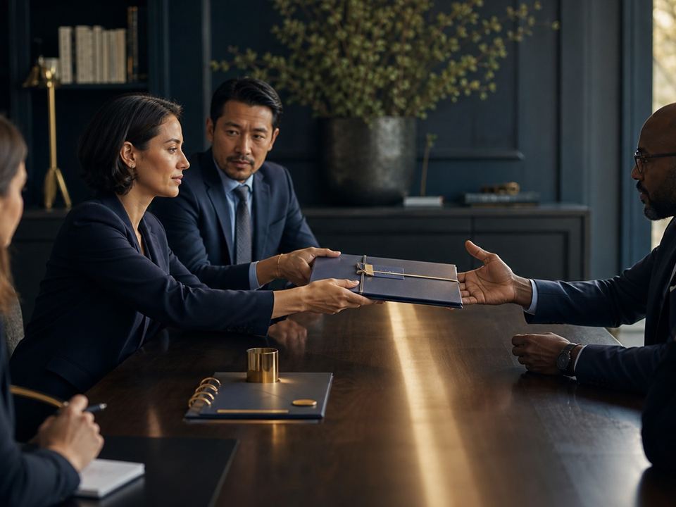 Professional services team reviews an inquiry as its source, customer context, owner, and next action move across one visible handoff.