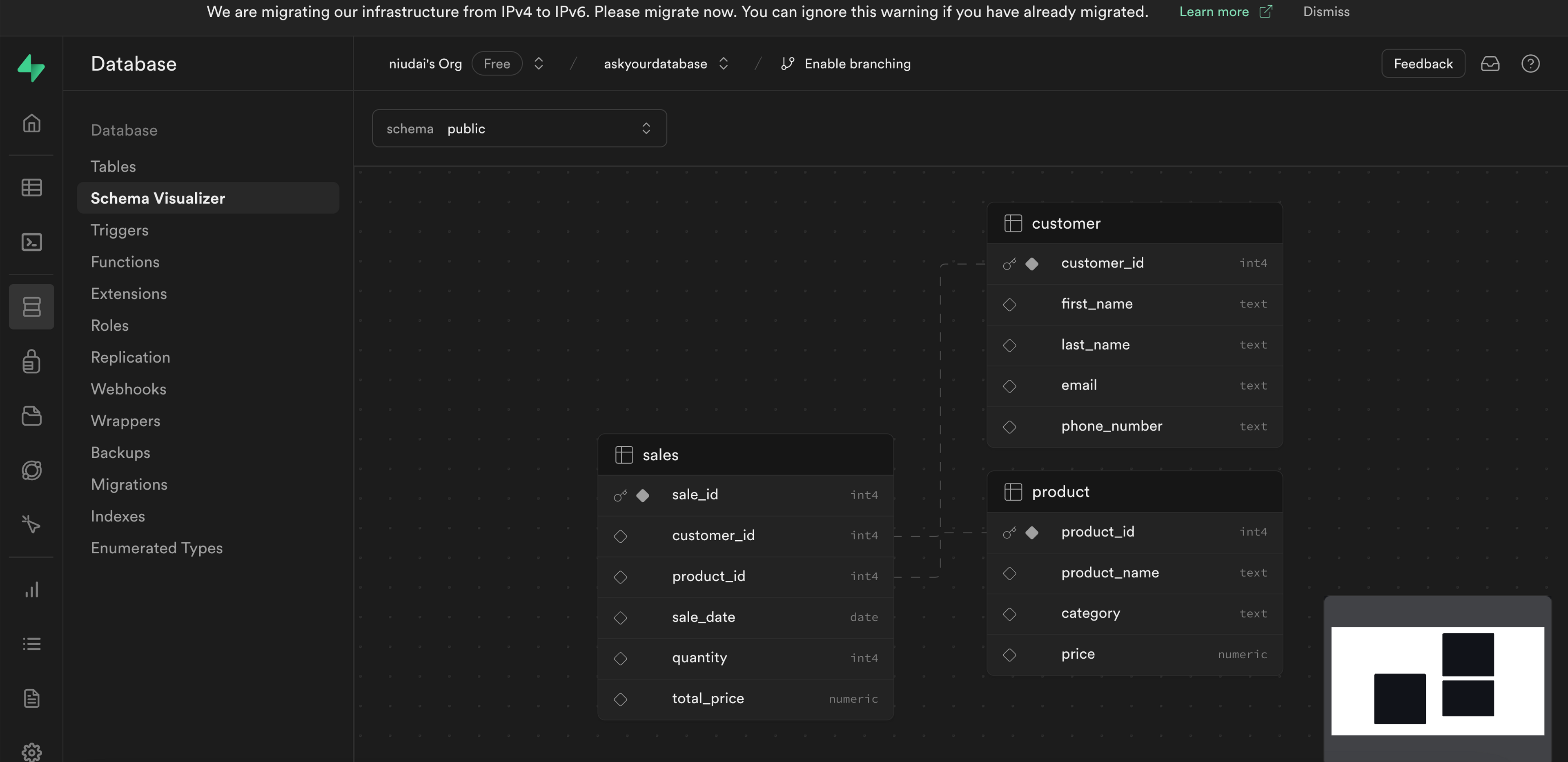 View schema in Supabase Schema Visualizer