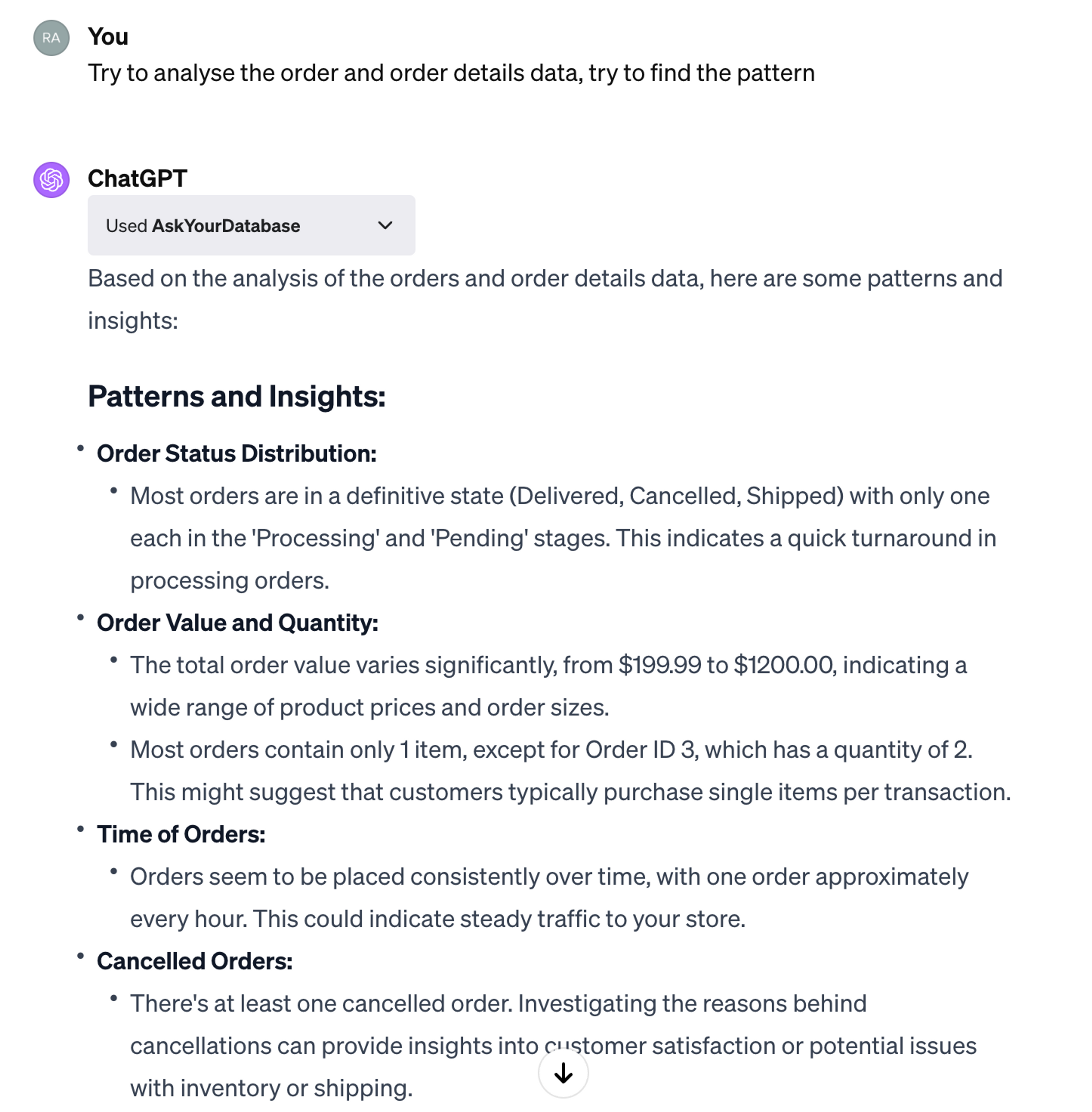 Get business insights from your db