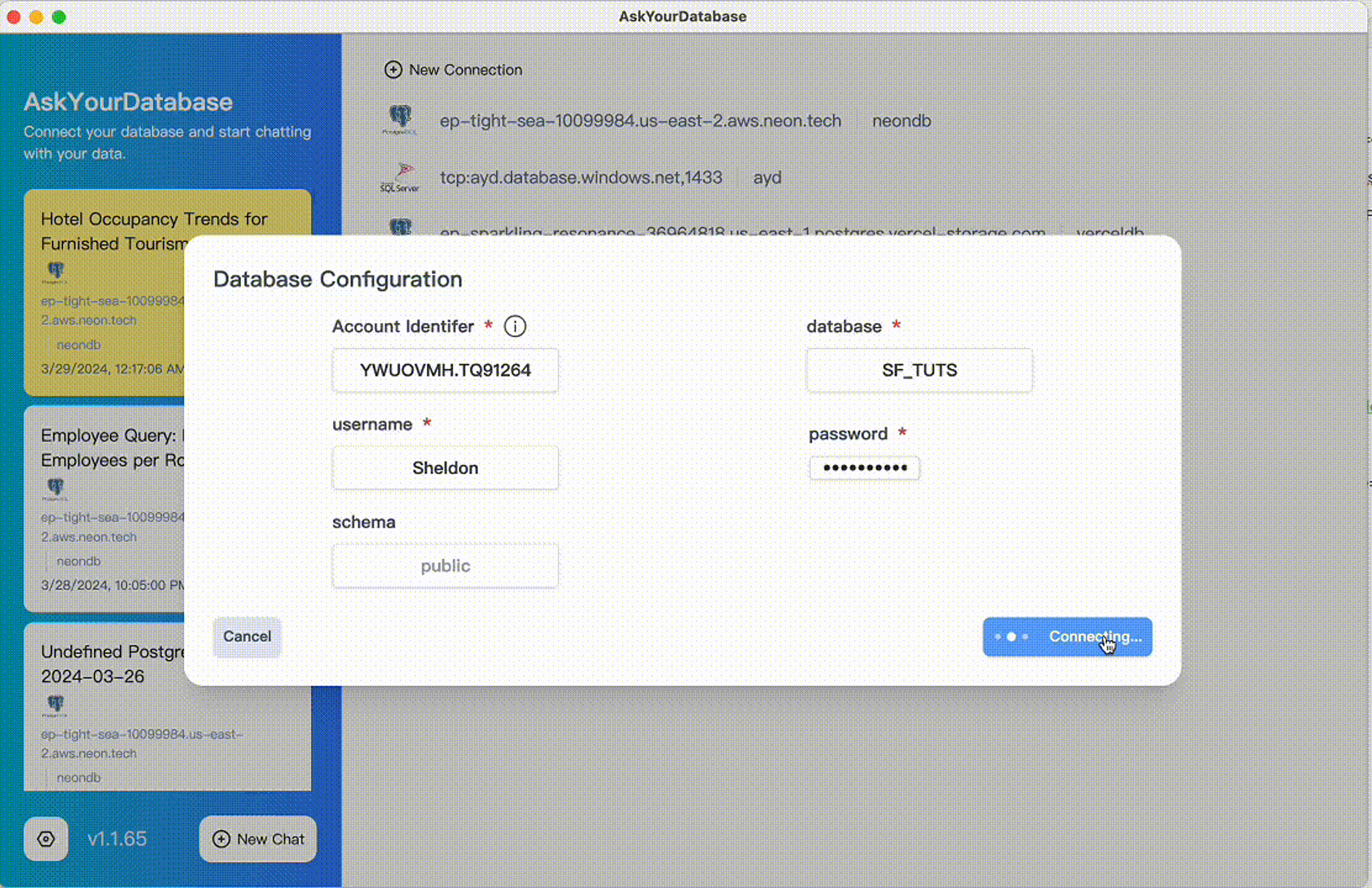 Connect your snowflake and chat with your data