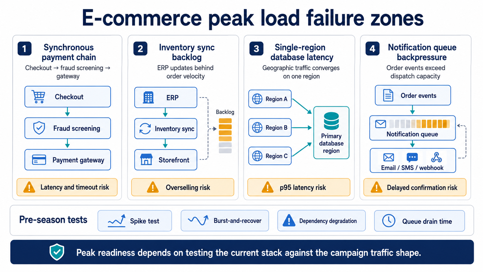 Ecommerce peak load failure zones