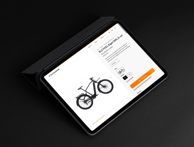 a tablet with a picture of a bicycle on the screen .