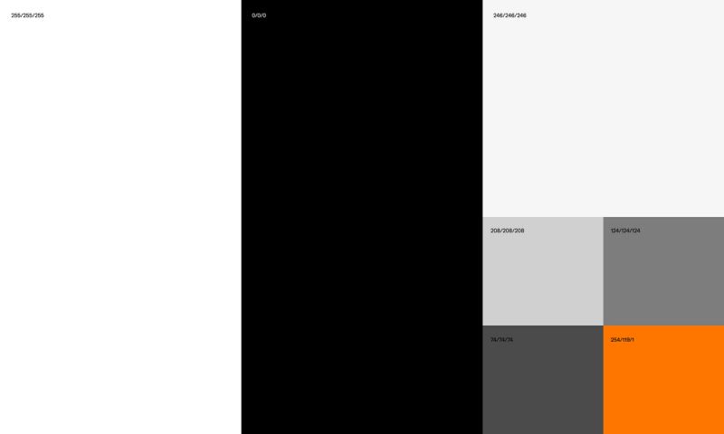 there are three different shades of black , white , and orange .