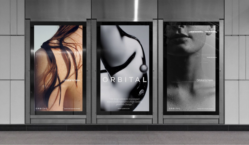 three posters for orbital are hanging on a wall
