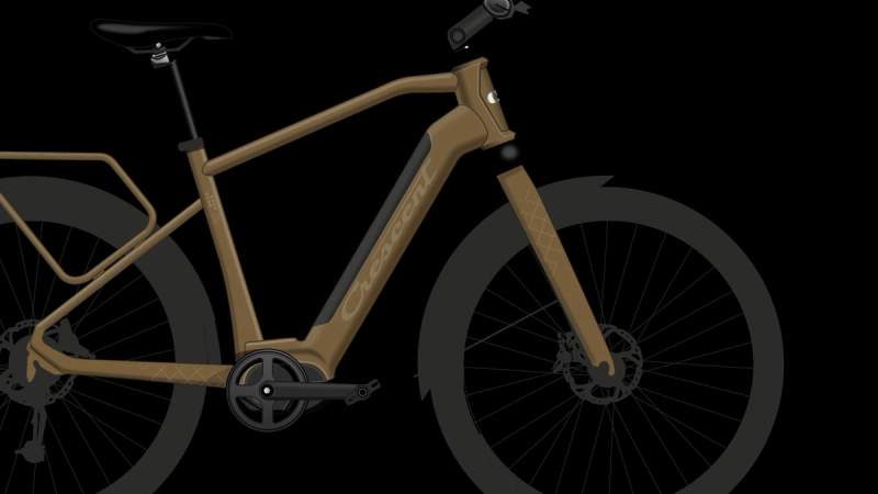 a close up of an electric bike on a black background .