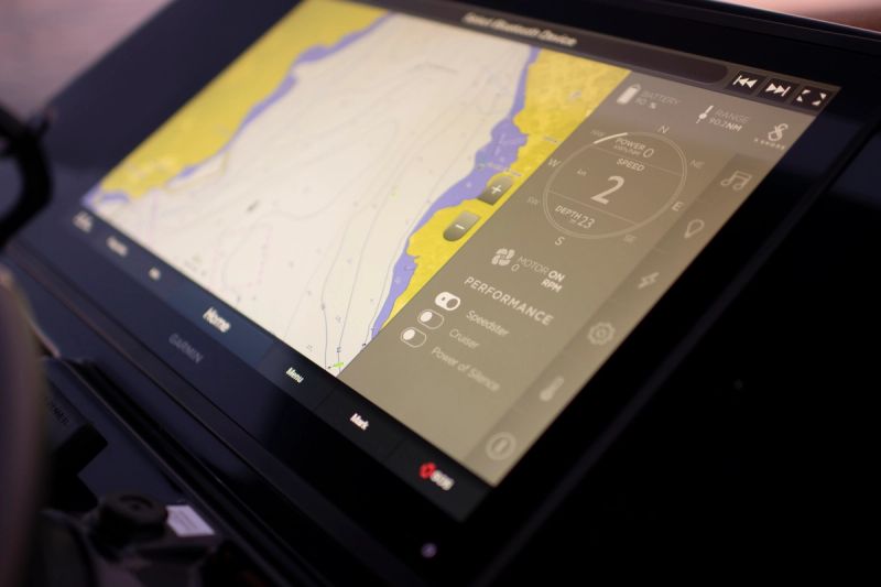 a close up of a tablet with a map on it .