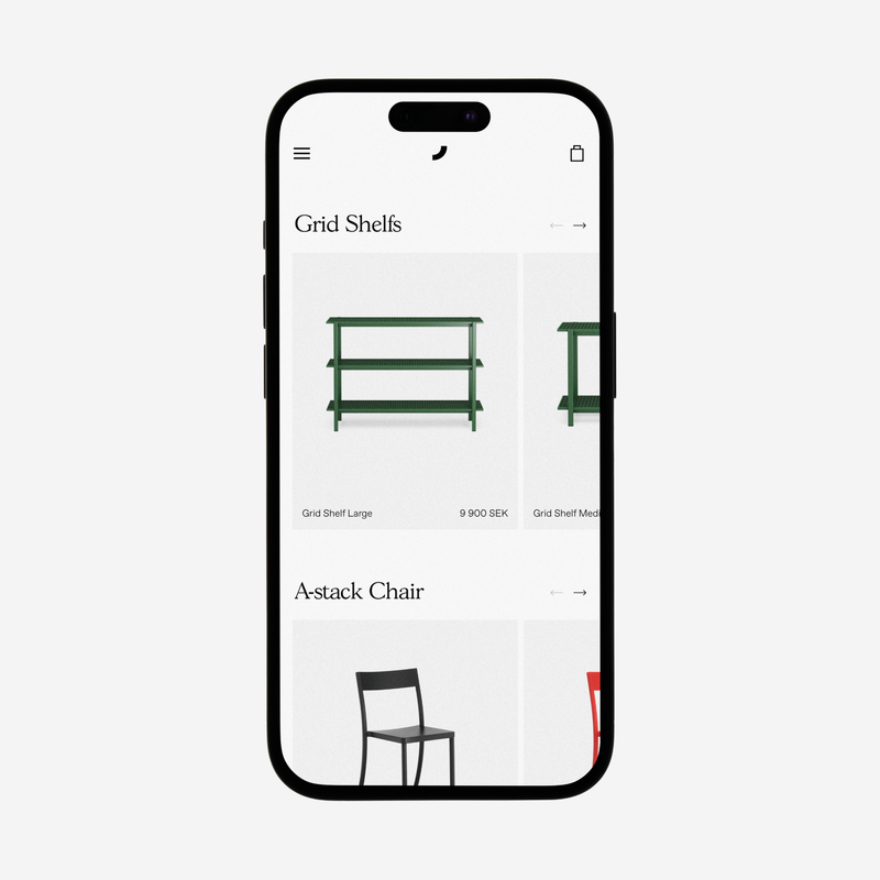 Bebo objects Grid shelfs ecommerce