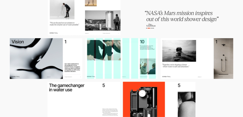 a collage of images with one that says " nasa 's mars mission inspires out of this world shower design "