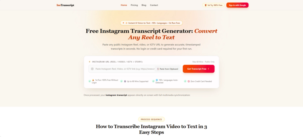 image of Instagram Transcript Generator image of Instagram Transcript Generator