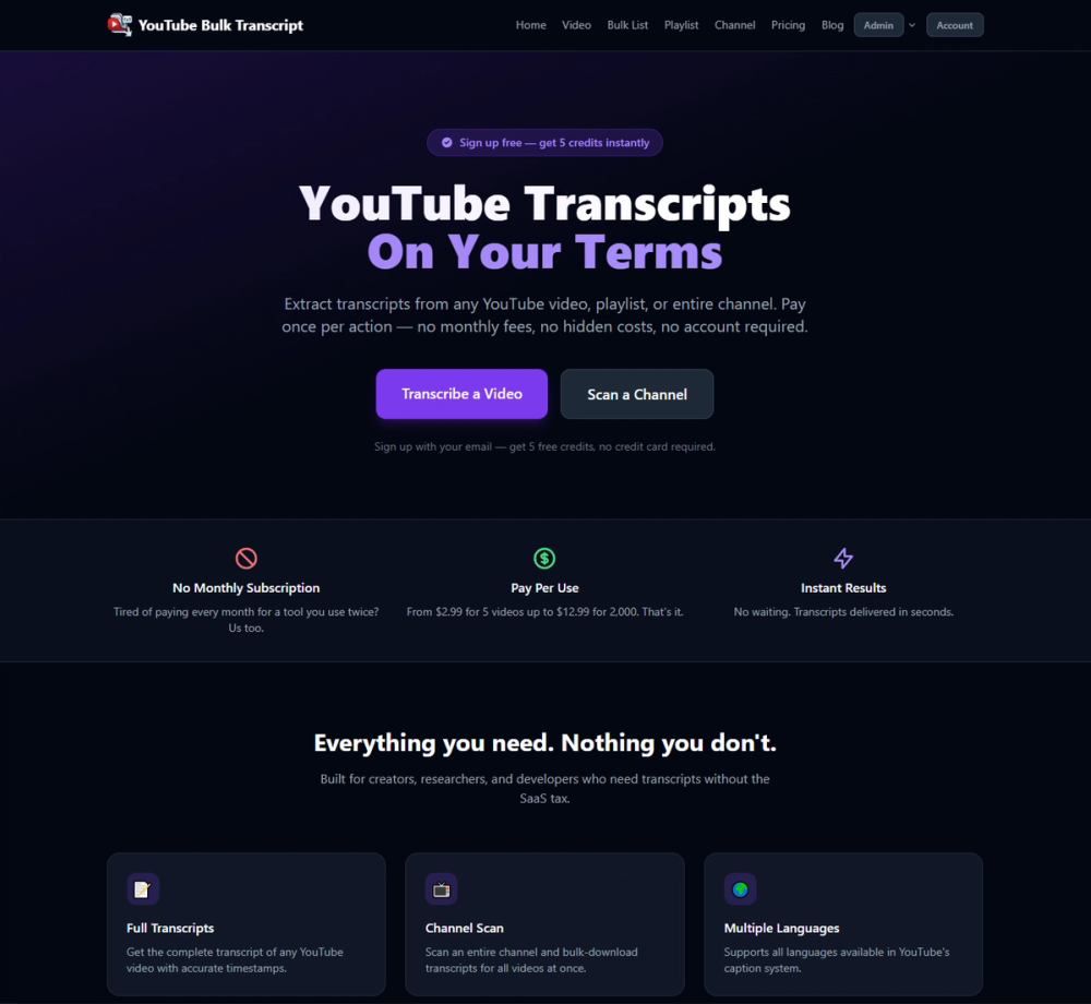image of YouTube Bulk Transcript image of YouTube Bulk Transcript