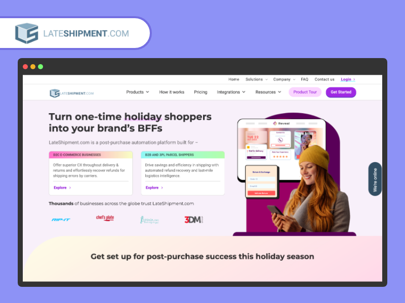 LateShipment website