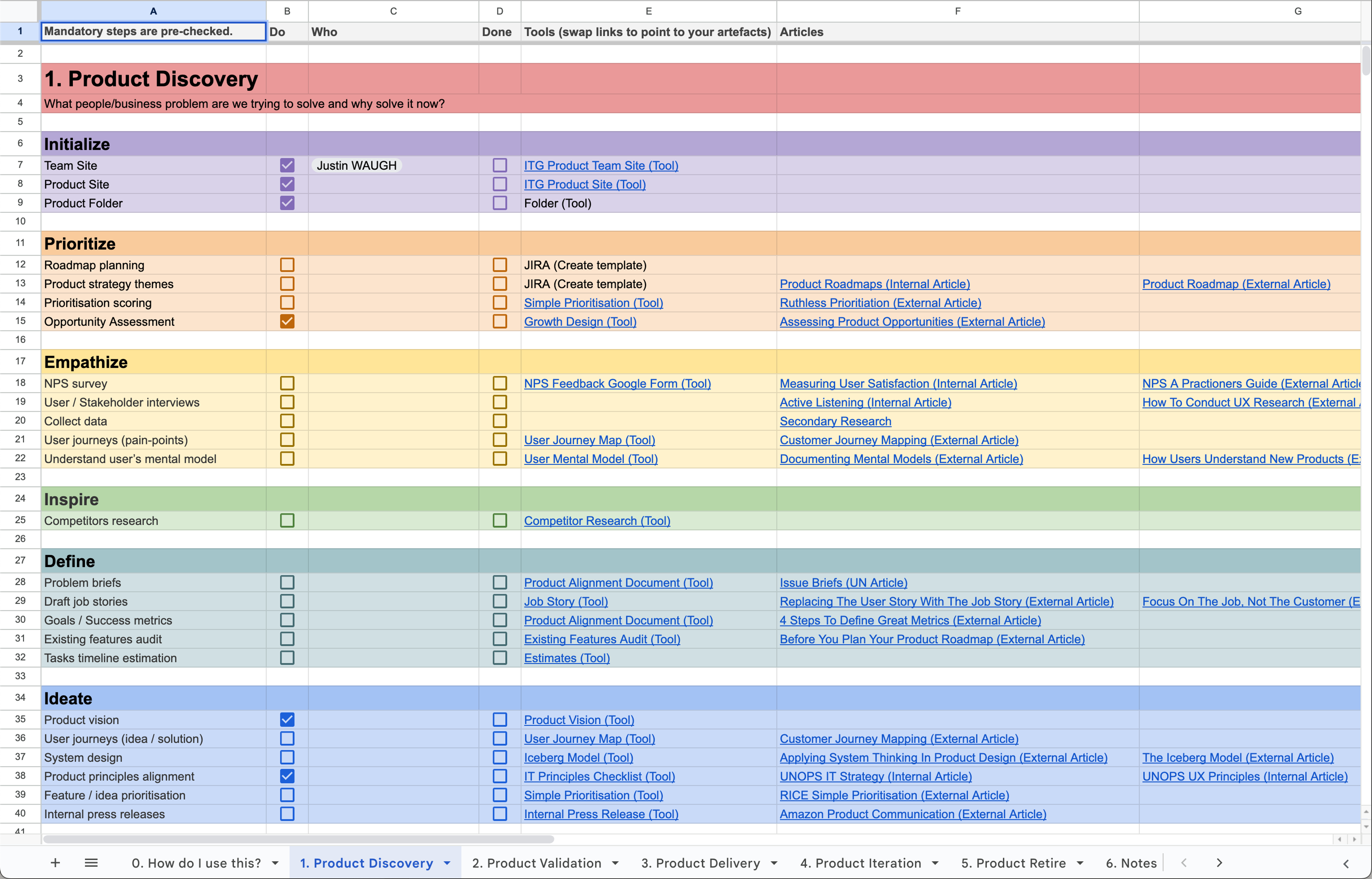 Screen shot of a Google Sheet.