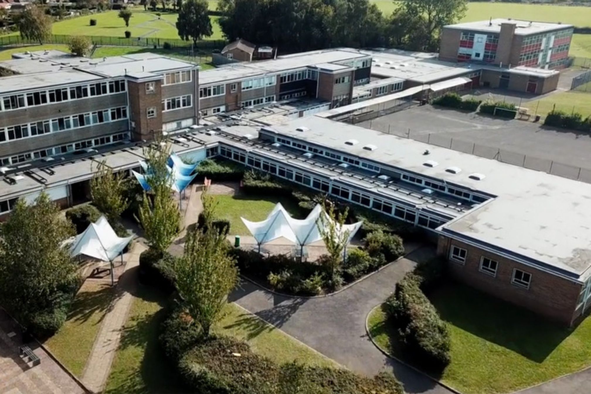 Photo of Patchway Community School from above.