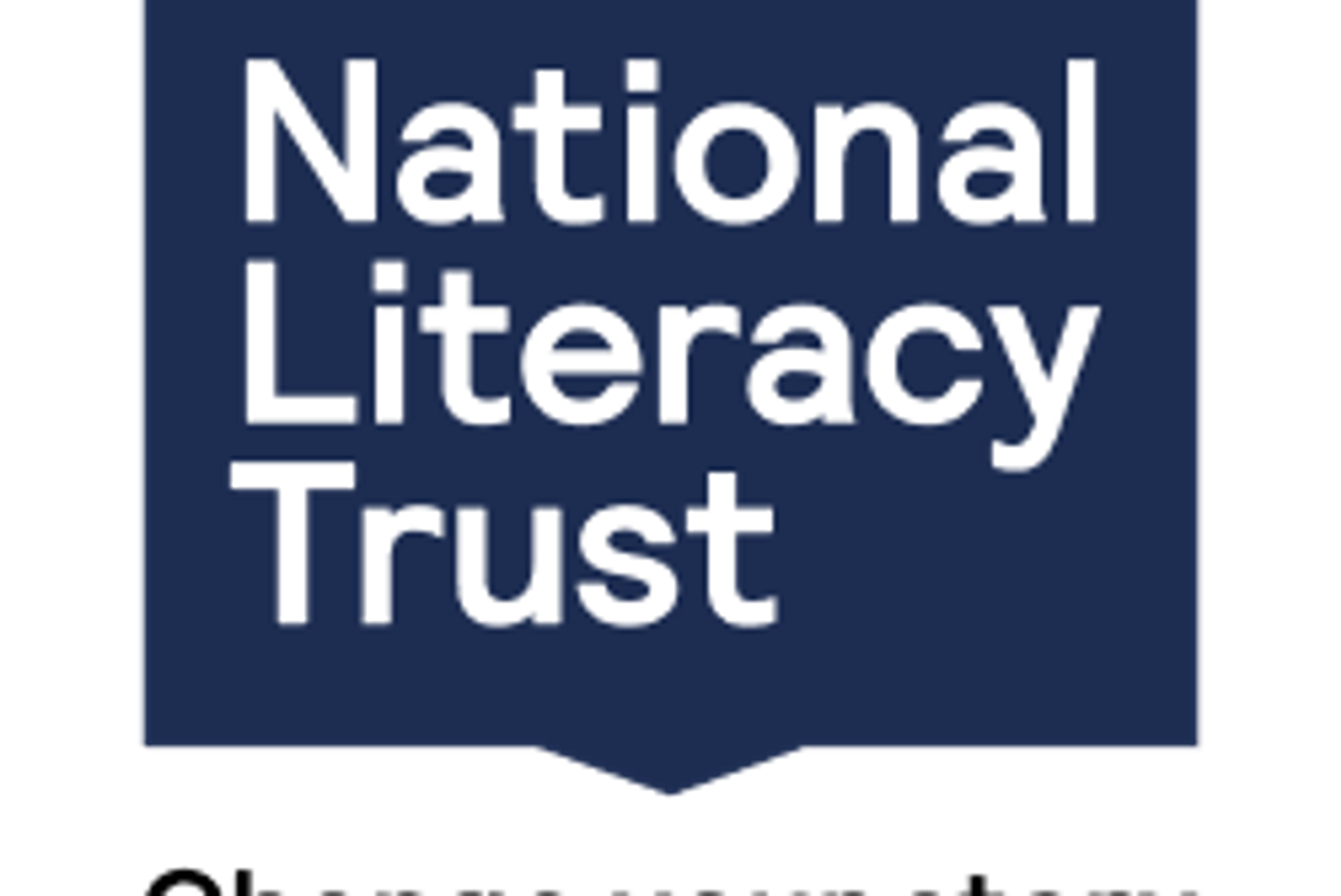Logo of National Literacy Trust with the tagline, Change Your Story
