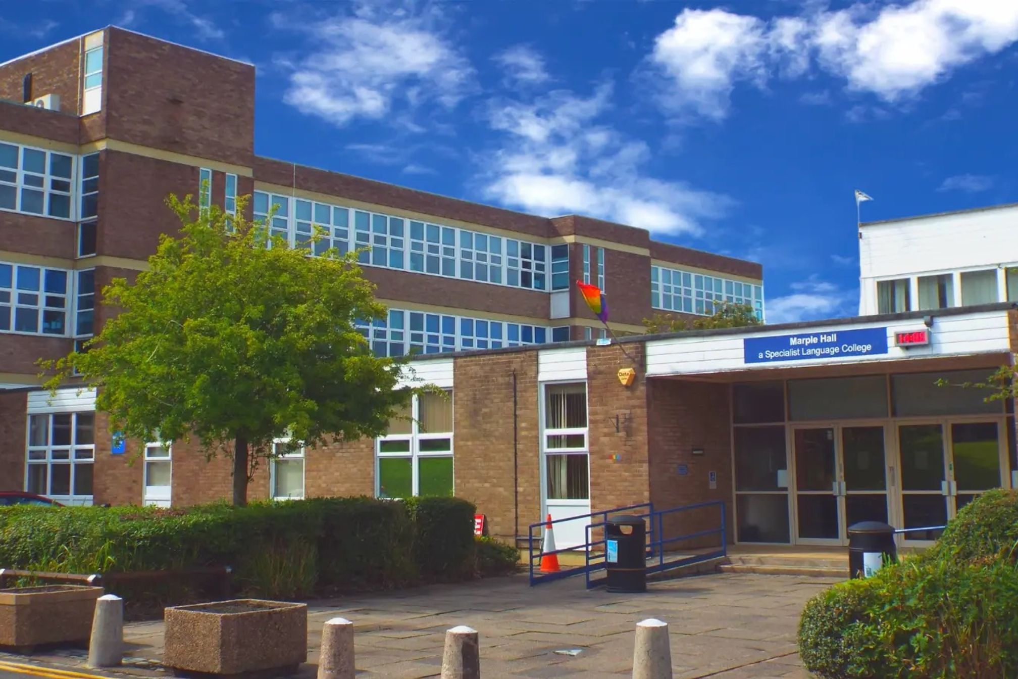 Marple Hall School from the outside.