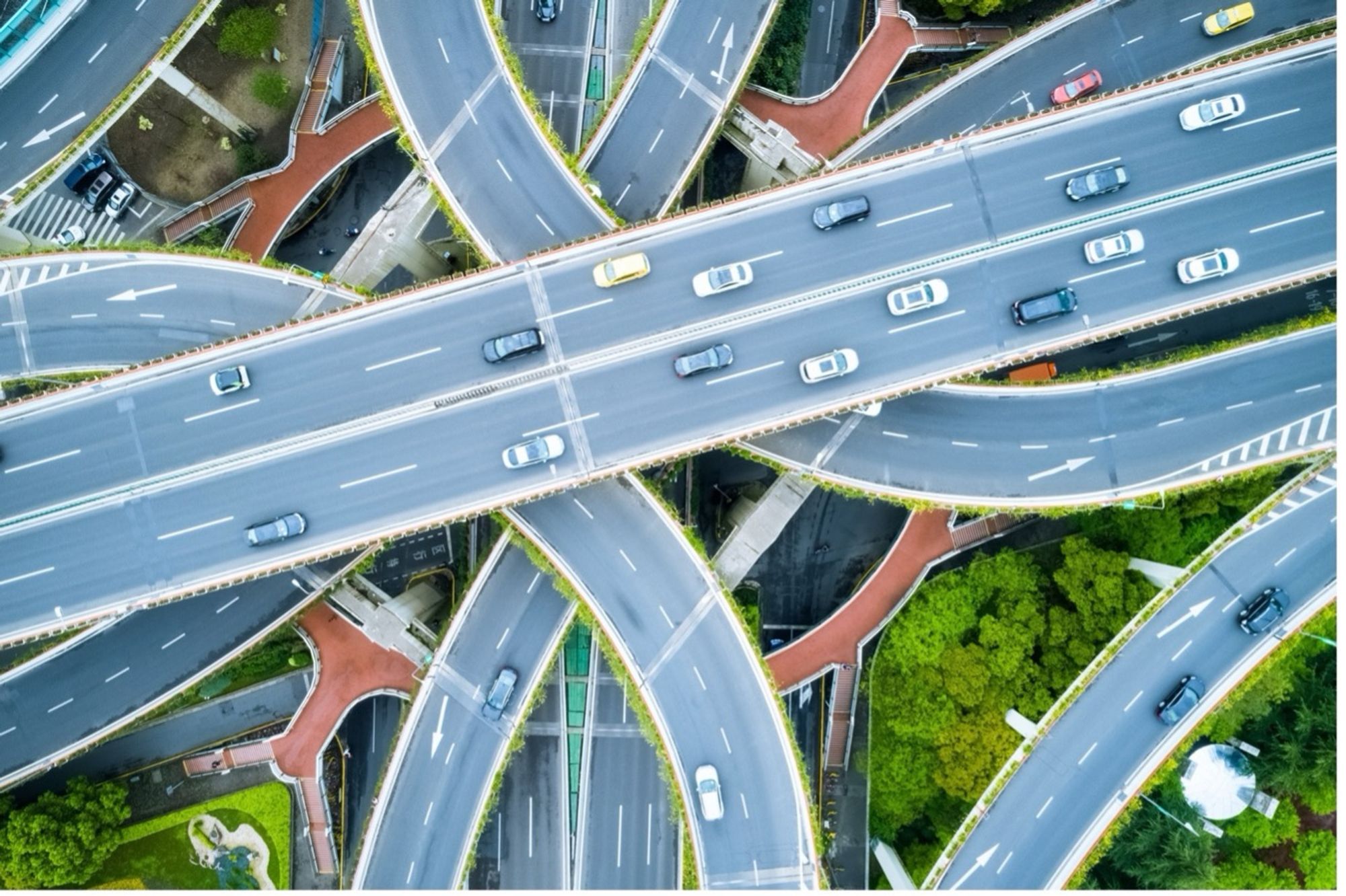 A maze of overlapping roads.