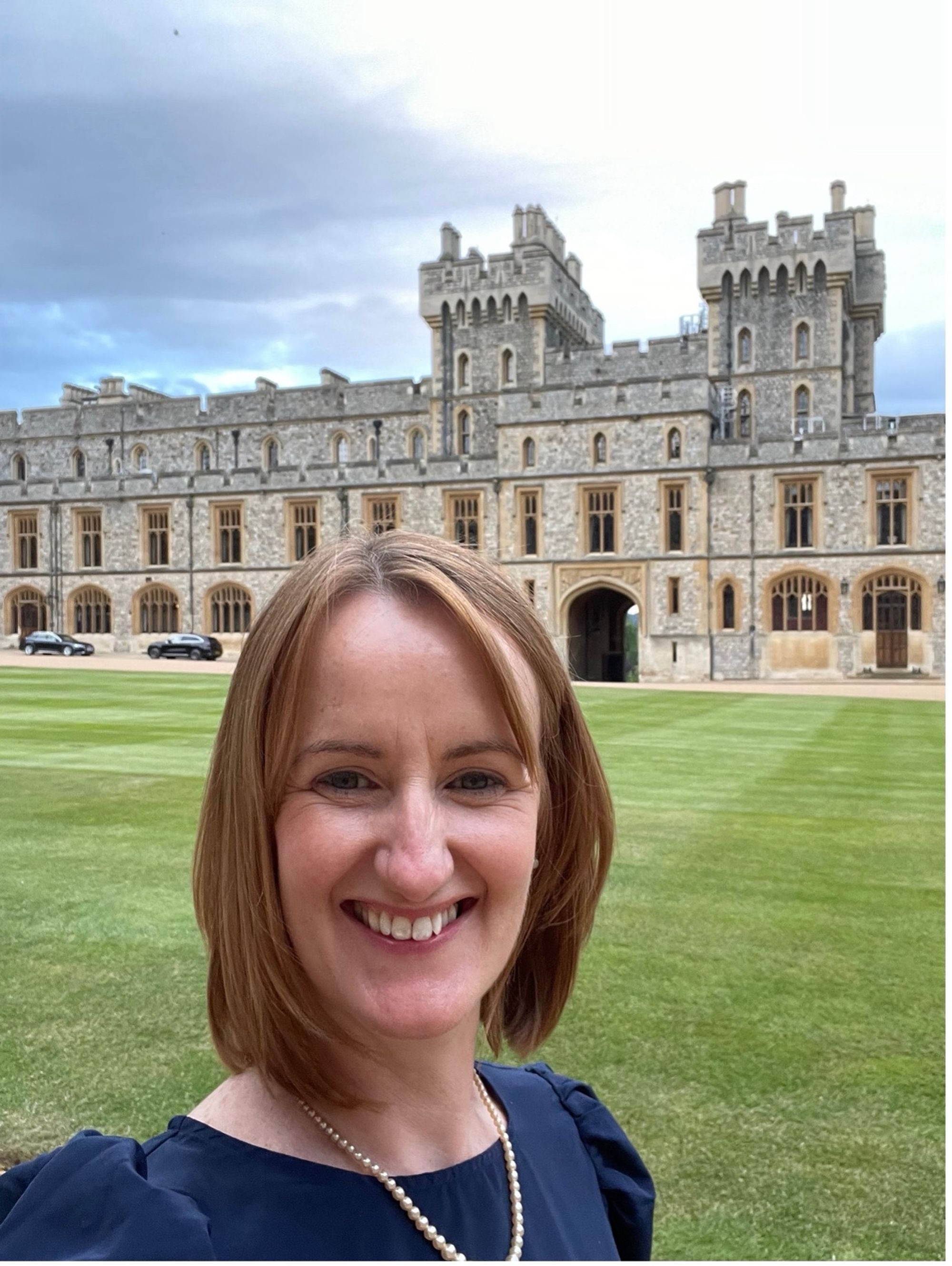 Sarah Ledger outside Windsor Castle