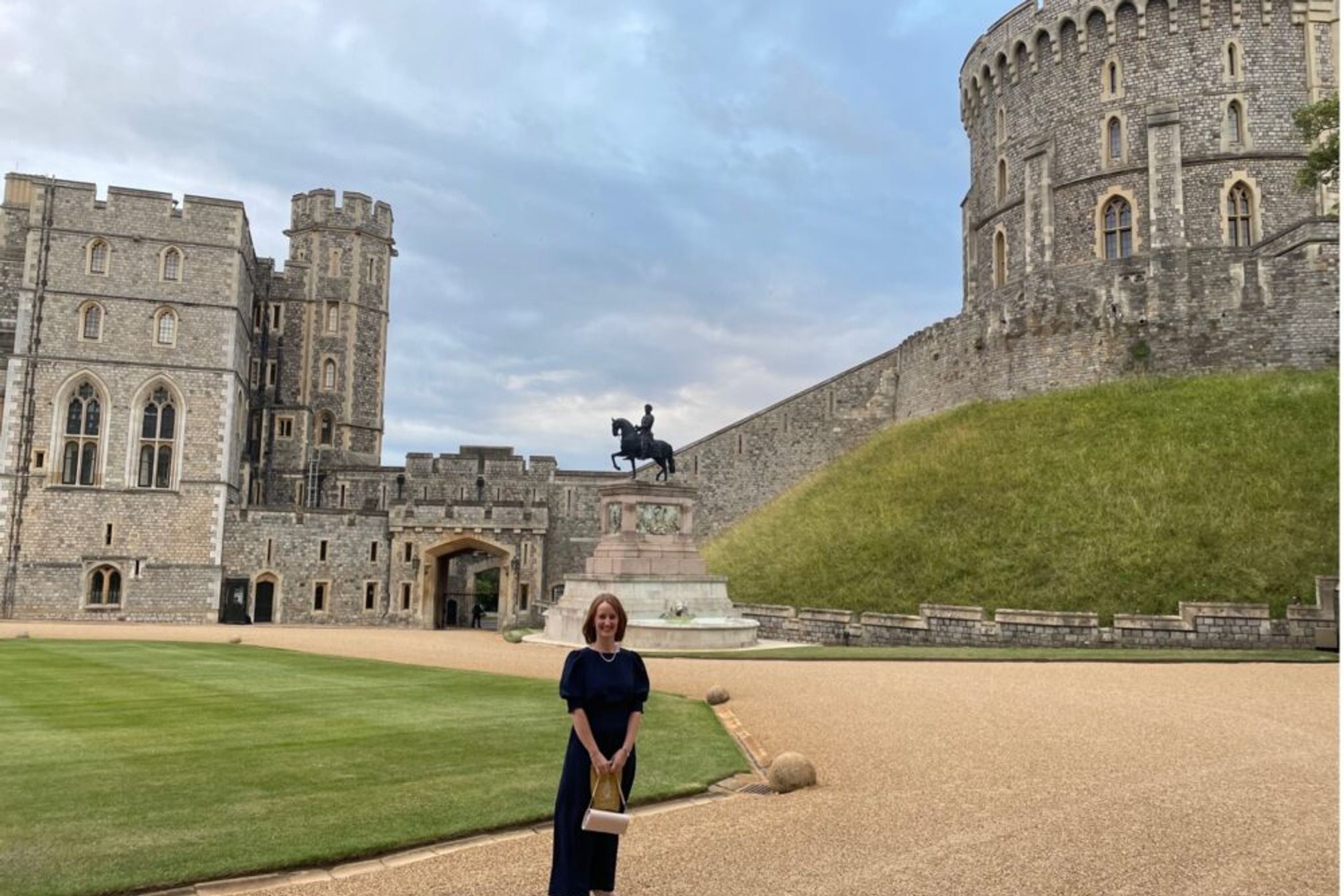 Sarah Ledger CEO outside Windsor Castle
