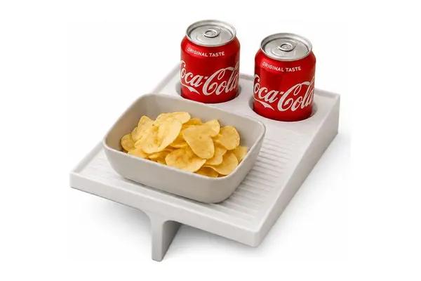 Bandeja de sofá com porta-copos