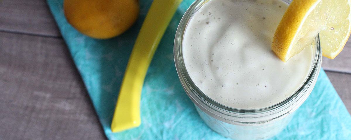 Lemon Zest Shake A mason jar filled with a fresh tasting lemon zest shake