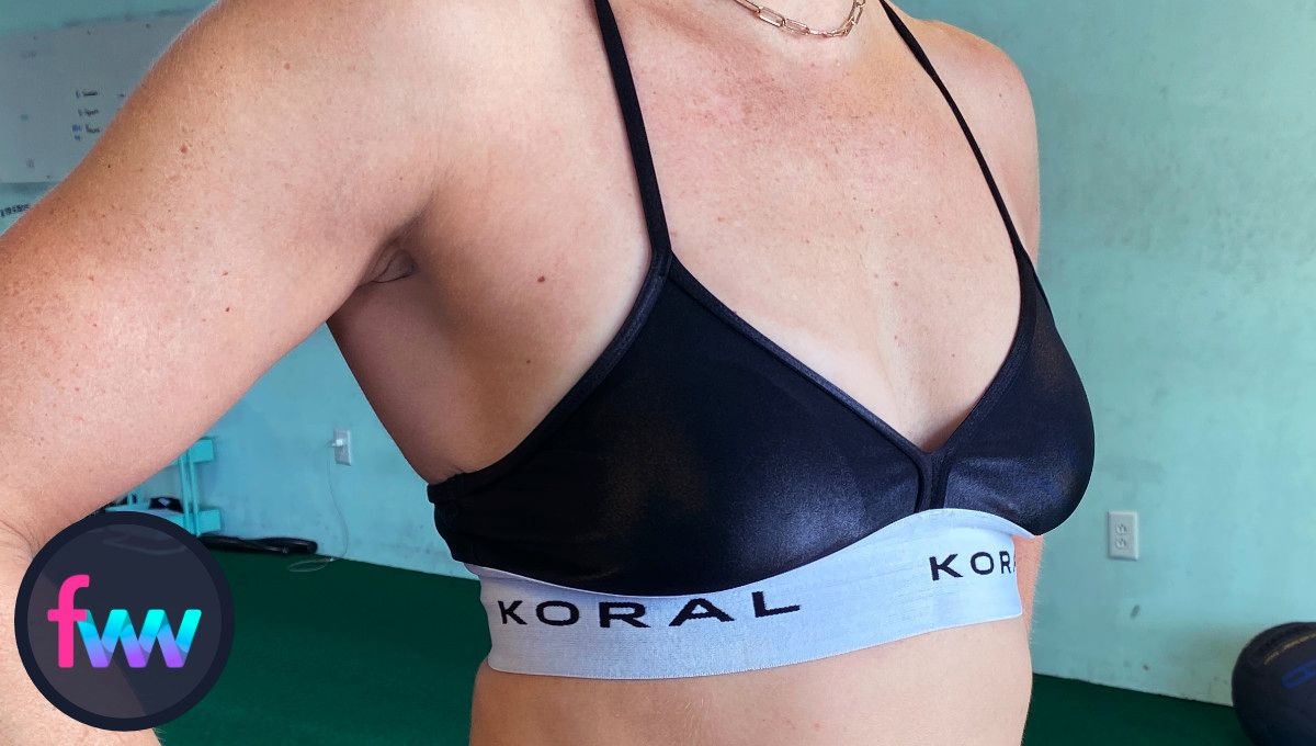 Kindal showing the Maddox Infinity sports bra.