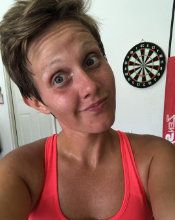 Rachel taking a post workout sweaty selfie.