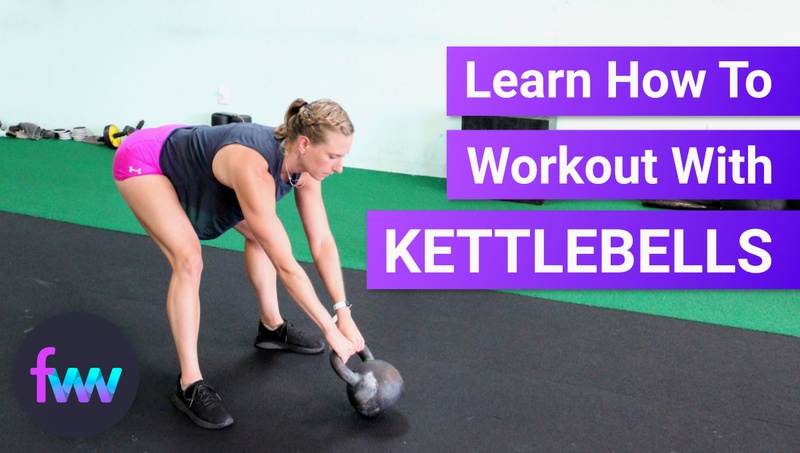 Kindal in the start stop position with a kettlebell