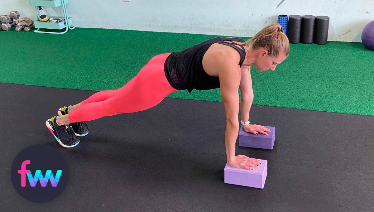 Get creative doing elevated pushups off of different options.