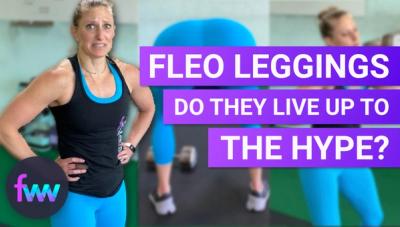 Kindal wearing Fleo leggings during a workout