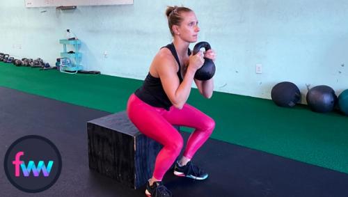 Kindal doing some box squats and teaching how to sit her hips back the right way.