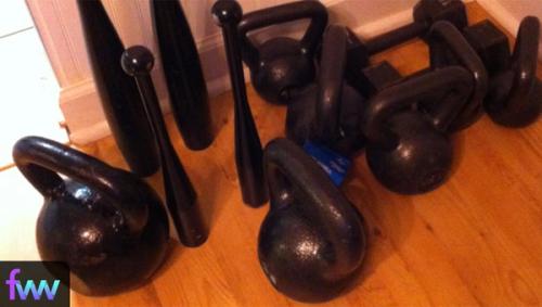 The original collection of birthday kettlebells Dan got me