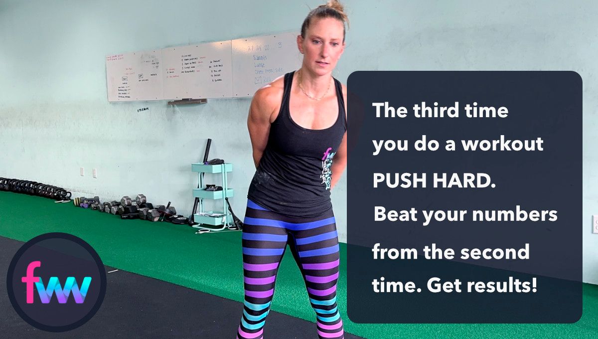 The third time you do an assessment workout you will have to push your comfort zone hard to beat the numbers you set from the second time. This is how you get incredible results.