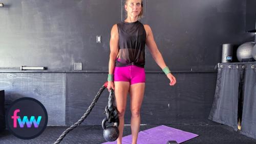 Kindal is working to keep her posture as perfect as she can get it and squeezing the rope really hard engaging her entire arm up through her shoulder.