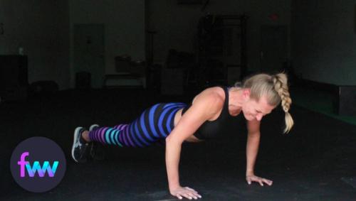 Kindal doing a pushup