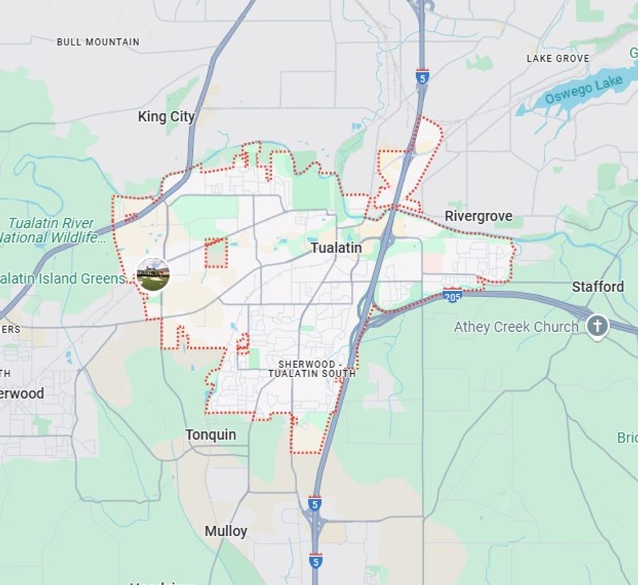 Tualatin service area map