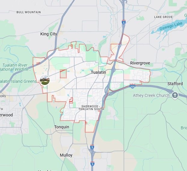 Tualatin service area map